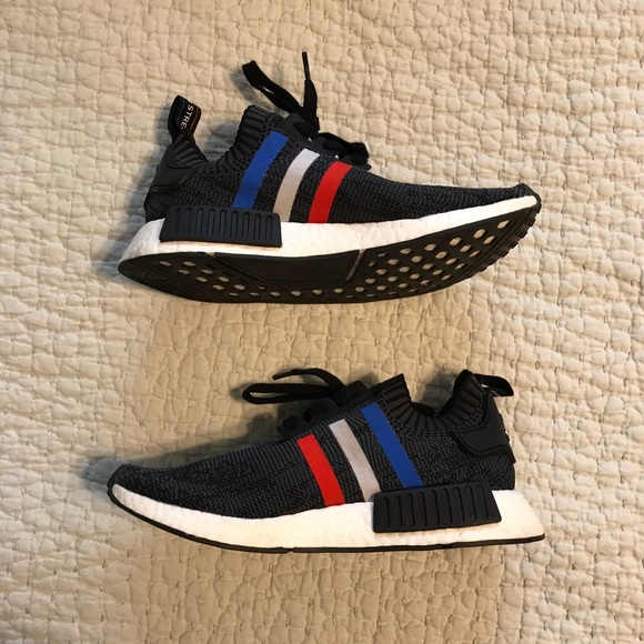 adidas Shoes | Nmd R1 Tri Color Black Primeknit Og Boost adidas NMD R1 Tri Color Stripes Black Fresh Pair Sneakers